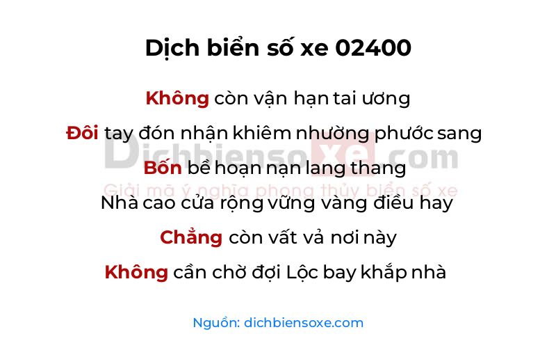 Dịch thơ biển số 02400