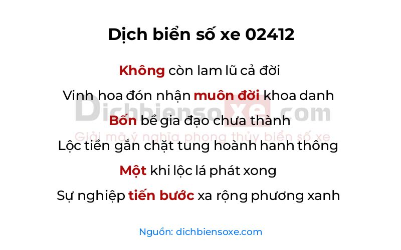 Dịch thơ biển số 02412