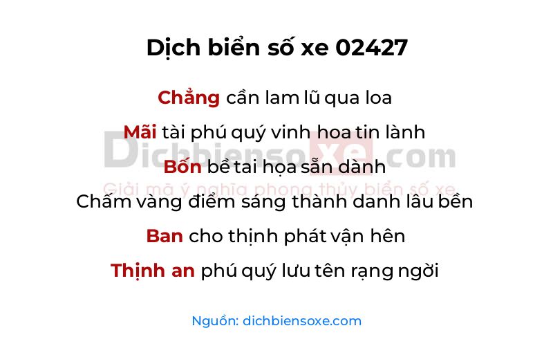 Dịch thơ biển số 02427