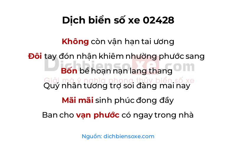 Dịch thơ biển số 02428