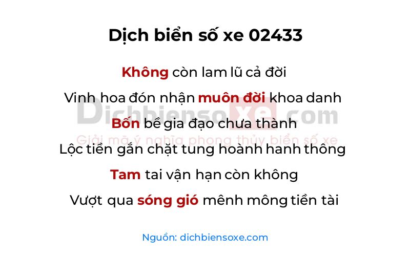 Dịch thơ biển số 02433