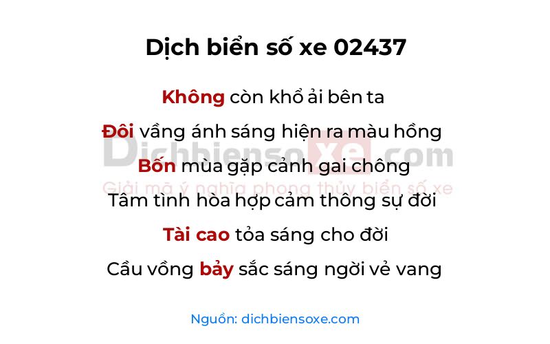 Dịch thơ biển số 02437