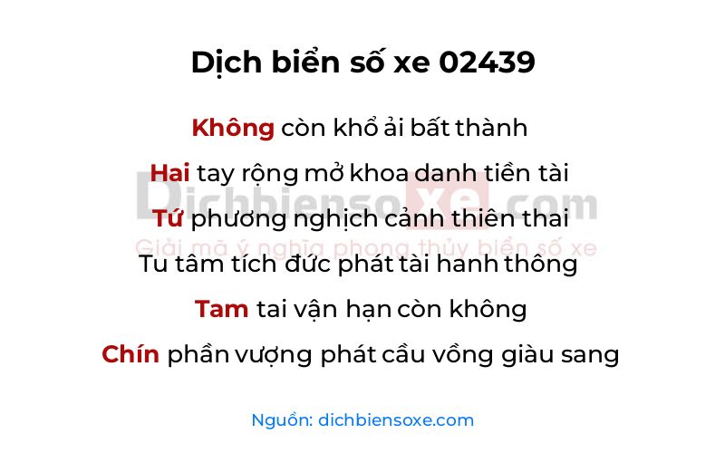 Dịch thơ biển số 02439