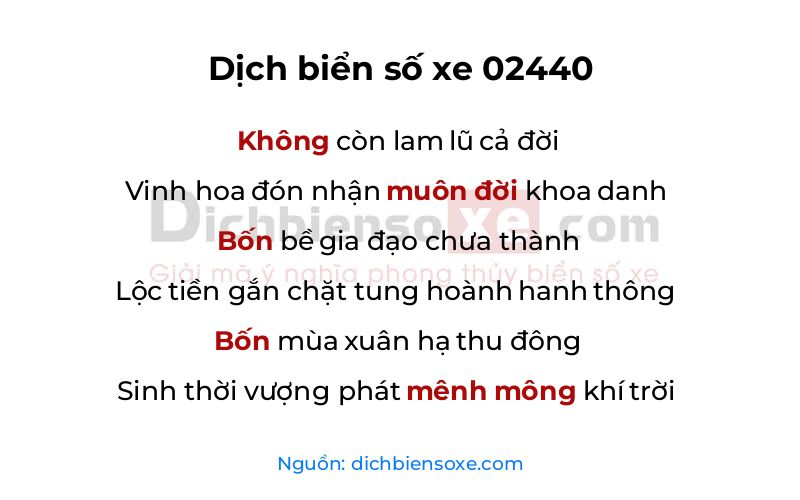 Dịch thơ biển số 02440