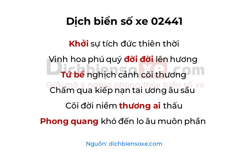 Dịch thơ biển số 02441