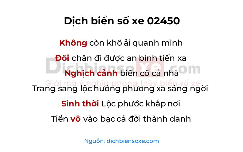 Dịch thơ biển số 02450