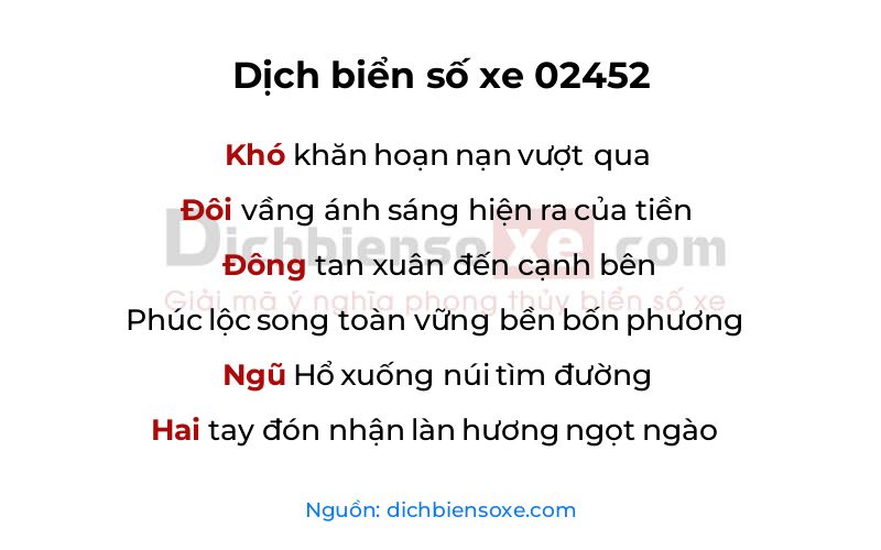 Dịch thơ biển số 02452