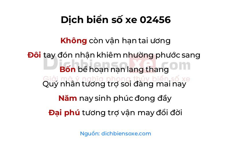 Dịch thơ biển số 02456