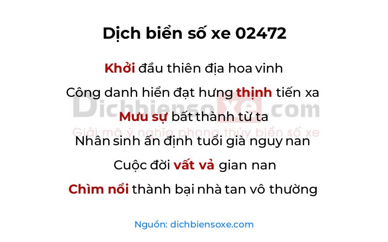 Dịch thơ biển số 02472