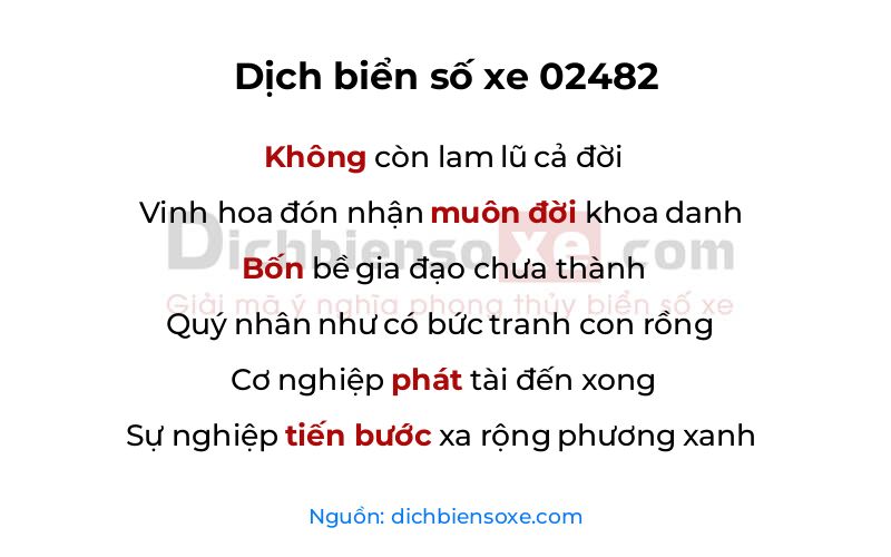 Dịch thơ biển số 02482