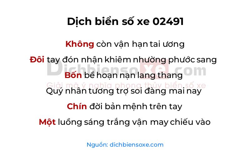 Dịch thơ biển số 02491