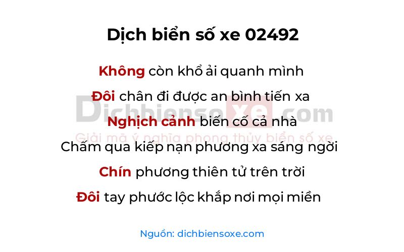 Dịch thơ biển số 02492