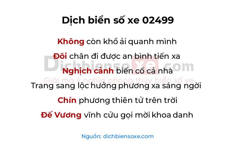 Dịch thơ biển số 02499