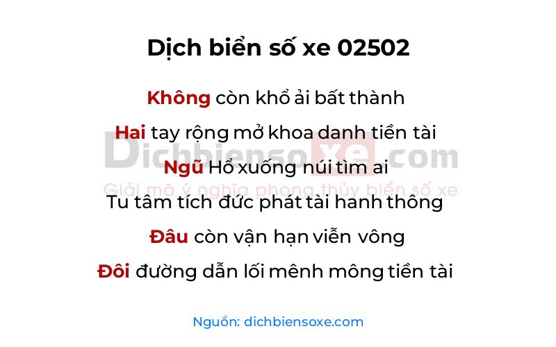 Dịch thơ biển số 02502