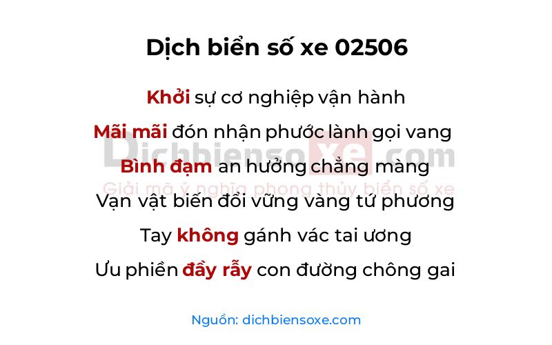Dịch thơ biển số 02506