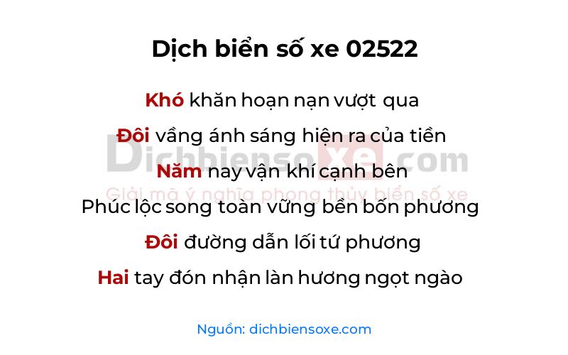 Dịch thơ biển số 02522