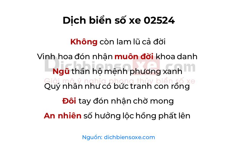 Dịch thơ biển số 02524