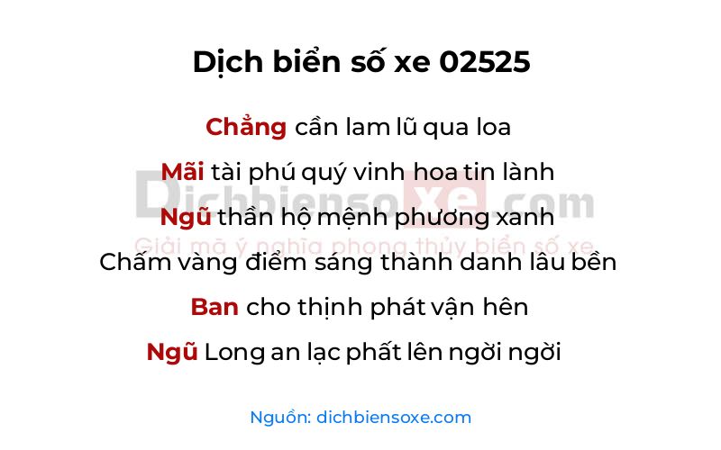 Dịch thơ biển số 02525