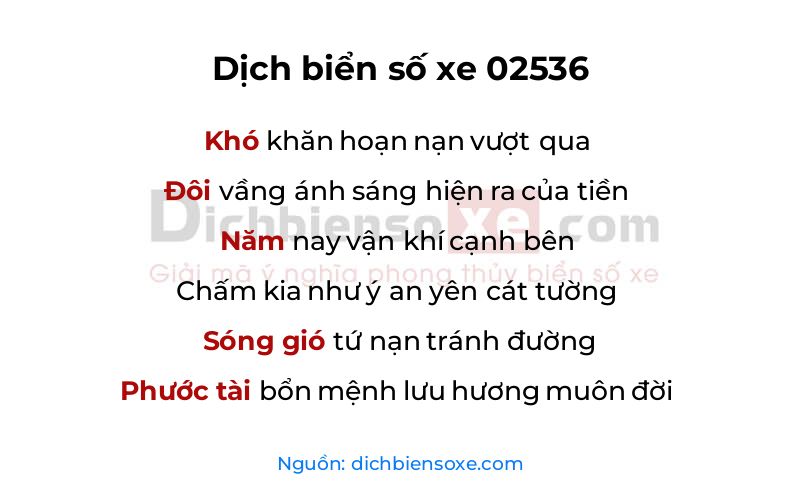 Dịch thơ biển số 02536