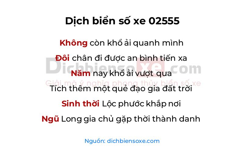 Dịch thơ biển số 02555