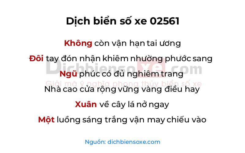 Dịch thơ biển số 02561