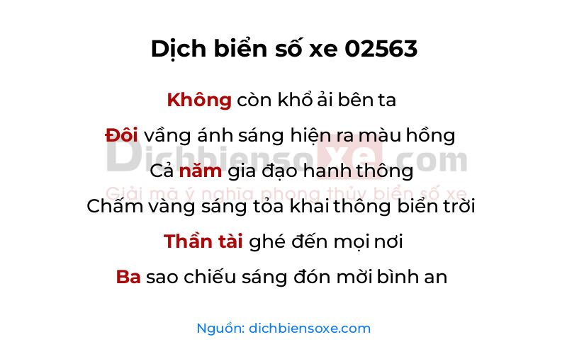 Dịch thơ biển số 02563