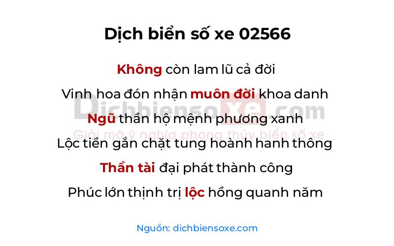 Dịch thơ biển số 02566