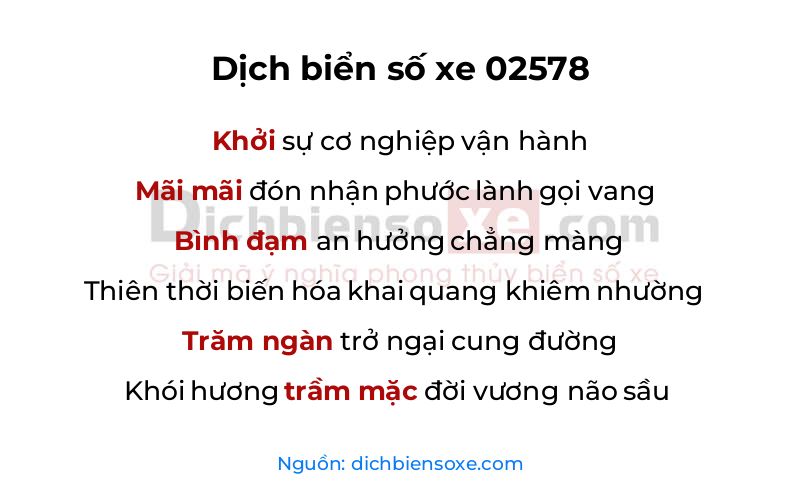 Dịch thơ biển số 02578