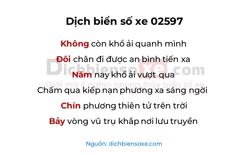 Dịch thơ biển số 02597