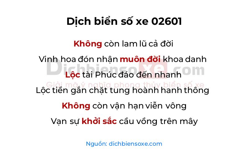 Dịch thơ biển số 02601