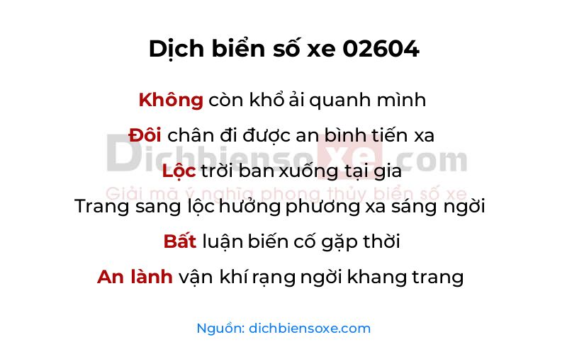 Dịch thơ biển số 02604