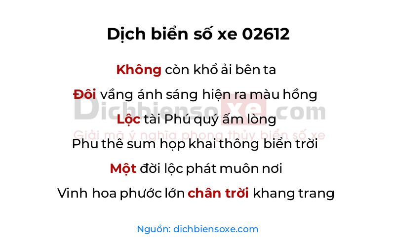 Dịch thơ biển số 02612