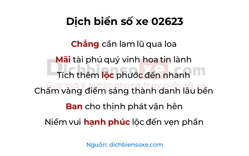 Dịch thơ biển số 02623