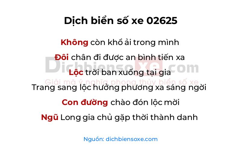 Dịch thơ biển số 02625