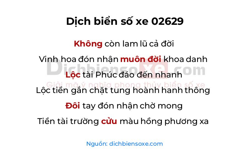 Dịch thơ biển số 02629