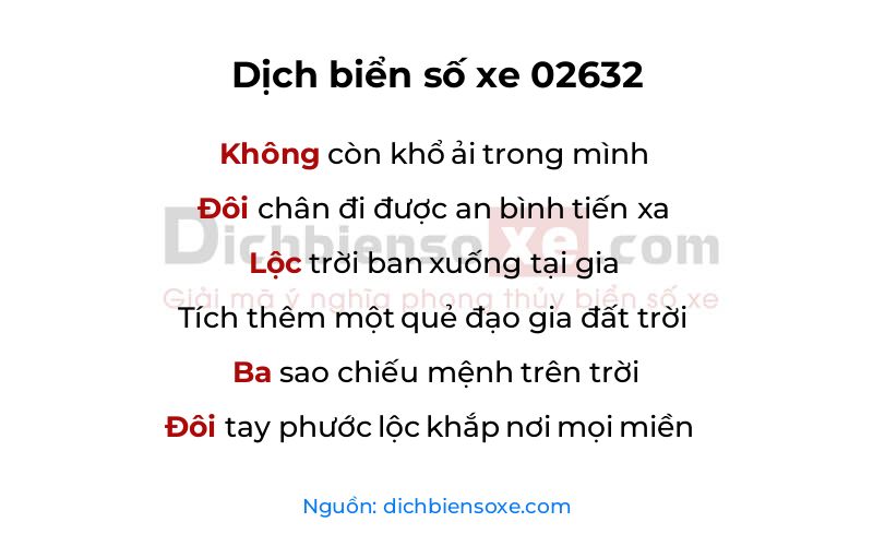 Dịch thơ biển số 02632