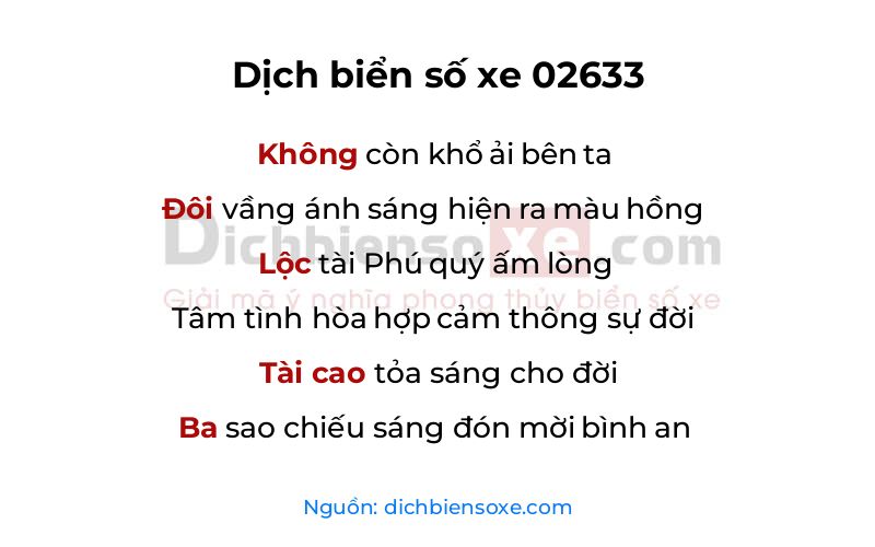 Dịch thơ biển số 02633