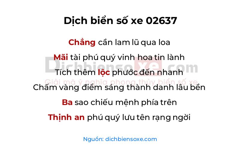 Dịch thơ biển số 02637