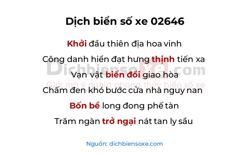 Dịch thơ biển số 02646