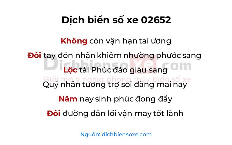 Dịch thơ biển số 02652