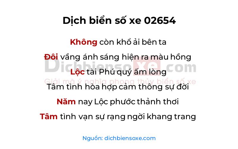 Dịch thơ biển số 02654