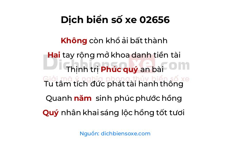 Dịch thơ biển số 02656