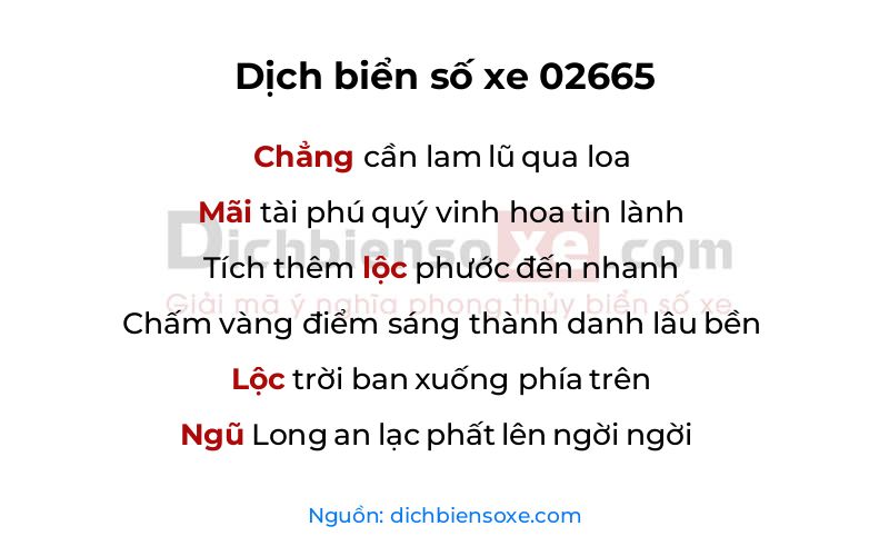 Dịch thơ biển số 02665