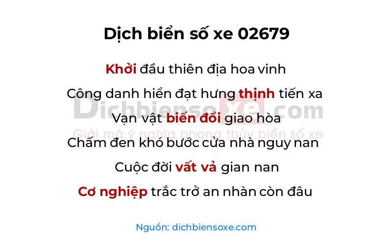 Dịch thơ biển số 02679