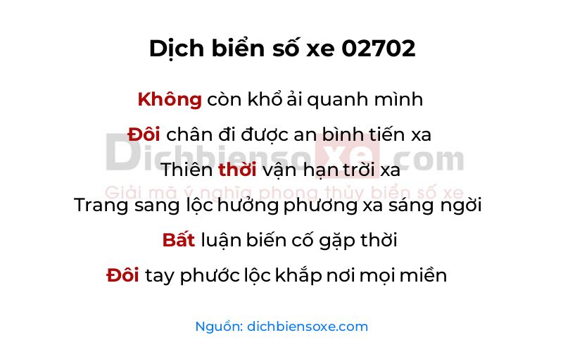 Dịch thơ biển số 02702