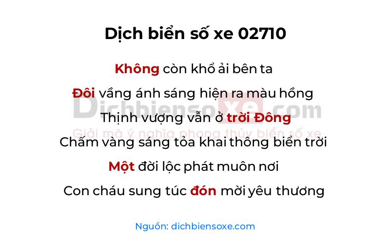 Dịch thơ biển số 02710