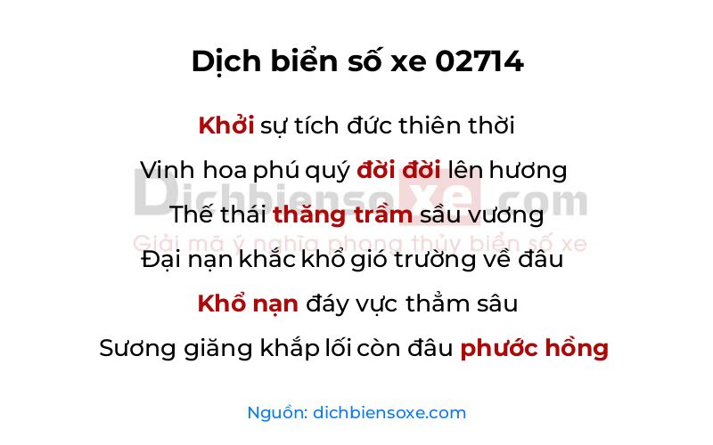 Dịch thơ biển số 02714
