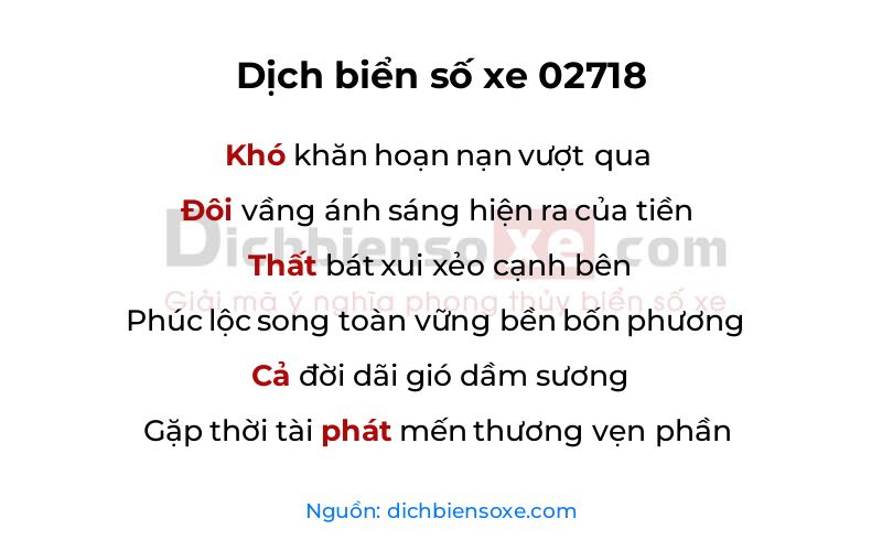 Dịch thơ biển số 02718