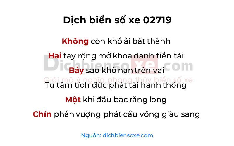 Dịch thơ biển số 02719