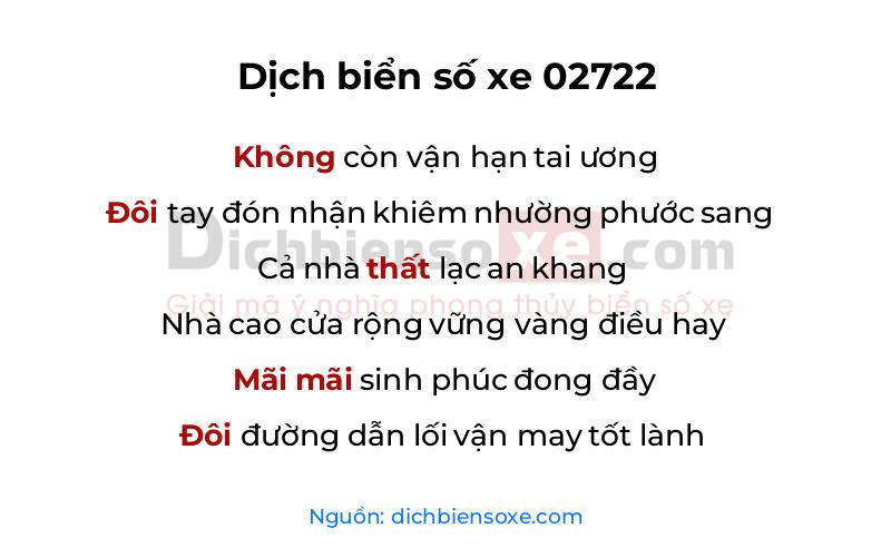 Dịch thơ biển số 02722